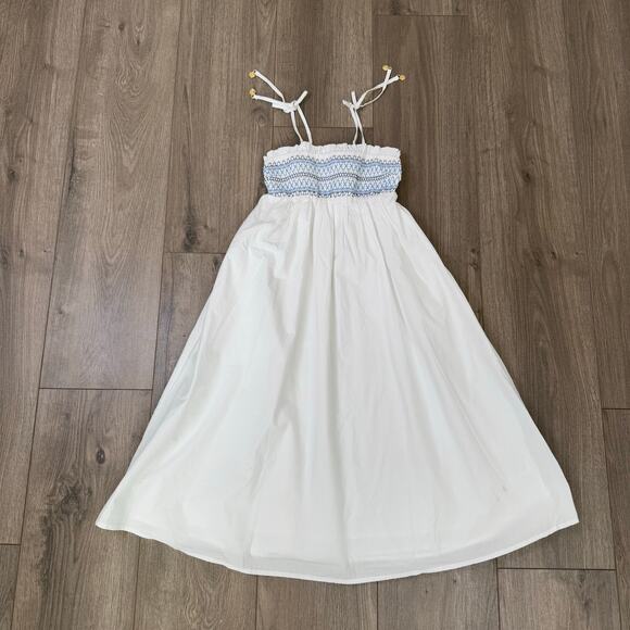 Crewcuts Girl's Paloma Smocked Cotton Poplin Maxi Dress US Girl's 7 New - Picture 3 of 7